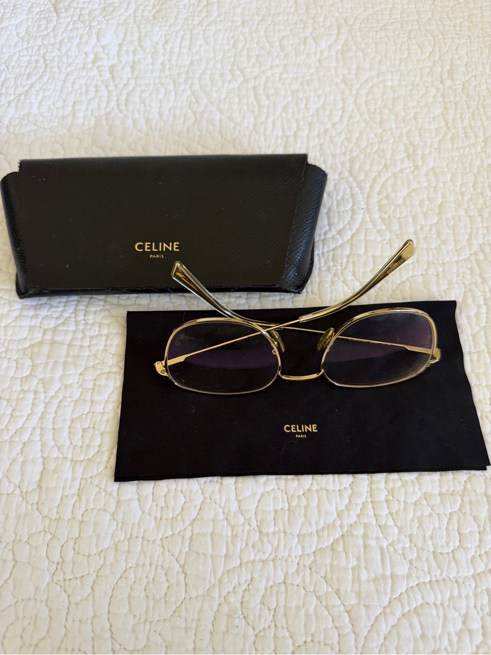 Celine Gold Metal Frame Glasses